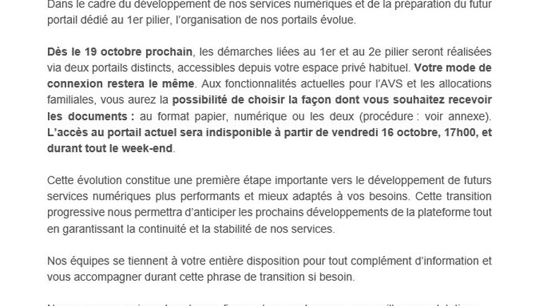 Evolution de nos portails en ligne